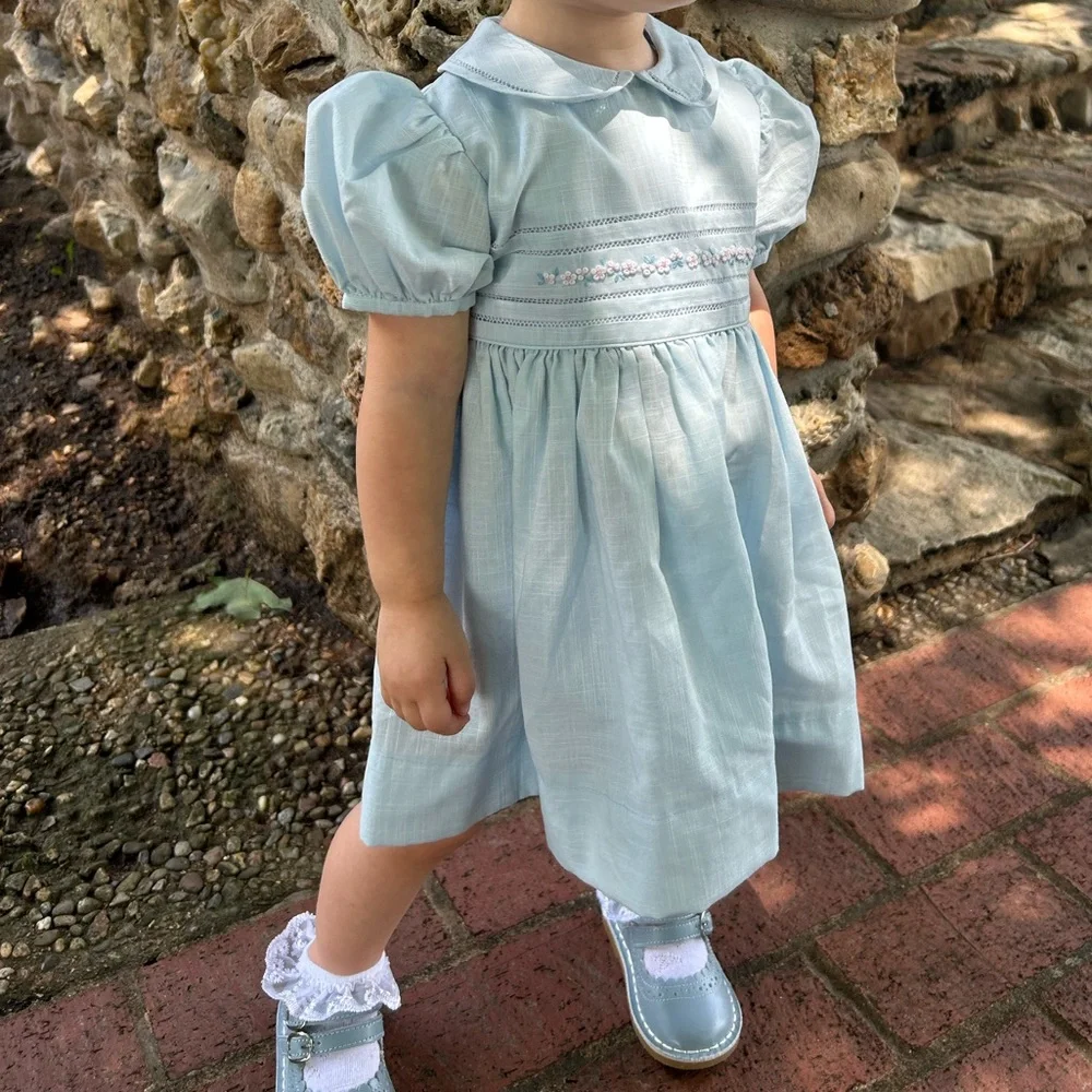 Carriage boutique vintage smocked collard dress size 24mo - Picture 10 of 10